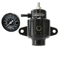 Aeroflow Black Compact 800hp EFI Fuel Pressure Regulator 30-90psi With Gauge Kit