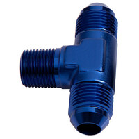 Aeroflow Tee -20AN With 1-1/4"Npt On Side Blue An Tee With NPT On AF825-20