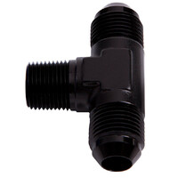 Aeroflow Tee -20AN With 1-1/4"Npt On Side Black An Tee With NPT On AF825-20BLK