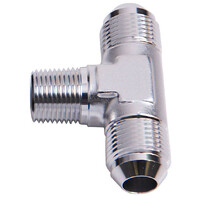 Aeroflow Tee -20AN With 1-1/4"Npt On Side Silver An Tee With NPT On AF825-20S