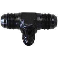 AF831-08-10BLK - MALE FLARE TEE -10AN with -8AN