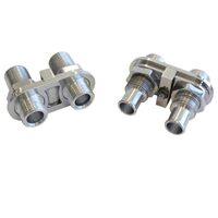 Aeroflow Billet A/C Bulkhead 2 Port 2 X -10 / 2 X 5/8" Barb Pushon AF88-2002