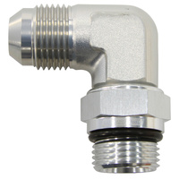Aeroflow Male -16 Orb 90 To -16AN Male Silver Full Swivel AF949-16S