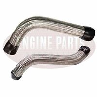 Silver Braided Radiator Hose Kit Black Ends for Ford Falcon BA BF 6 CYL & XR6 Turbo