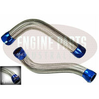 Silver Braided Radiator Hose Kit Blue Ends for Ford Falcon BA BF XR6 Turbo Barra