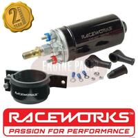 Raceworks 310LPH High Pressure External Fuel Pump & Bracket Bosch 044 Equivalent EFP502-ALY-001BK
