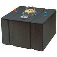 Jaz Products 16 Gallon Flat Bottom Pro Street Poly Fuel Cell (Black) with Foam 1 x -8AN Outlet, 1 x -8AN Rollover Vent